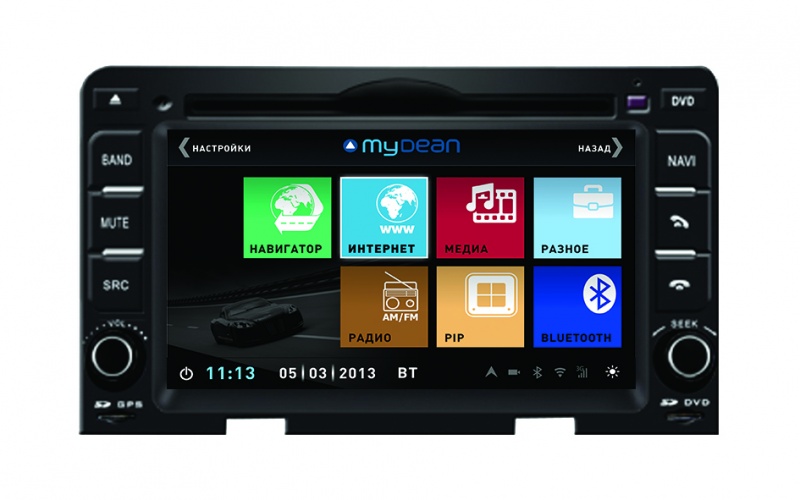 Штатное головное устройство MyDean 3024 для автомобилей Hyundai i30 (2007-2012) с кондиционером