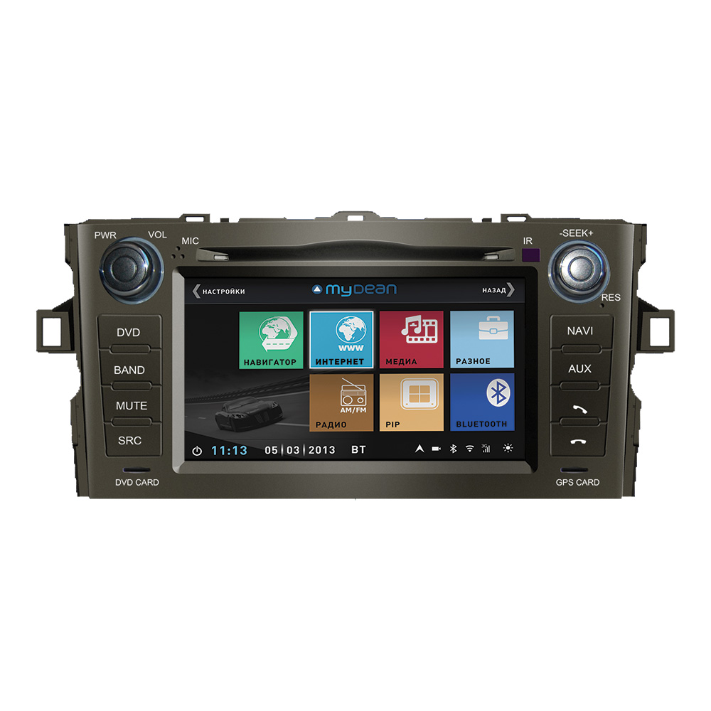 Штатное головное устройство MyDean 3028 для автомобилей Toyota Auris (2006-2012)