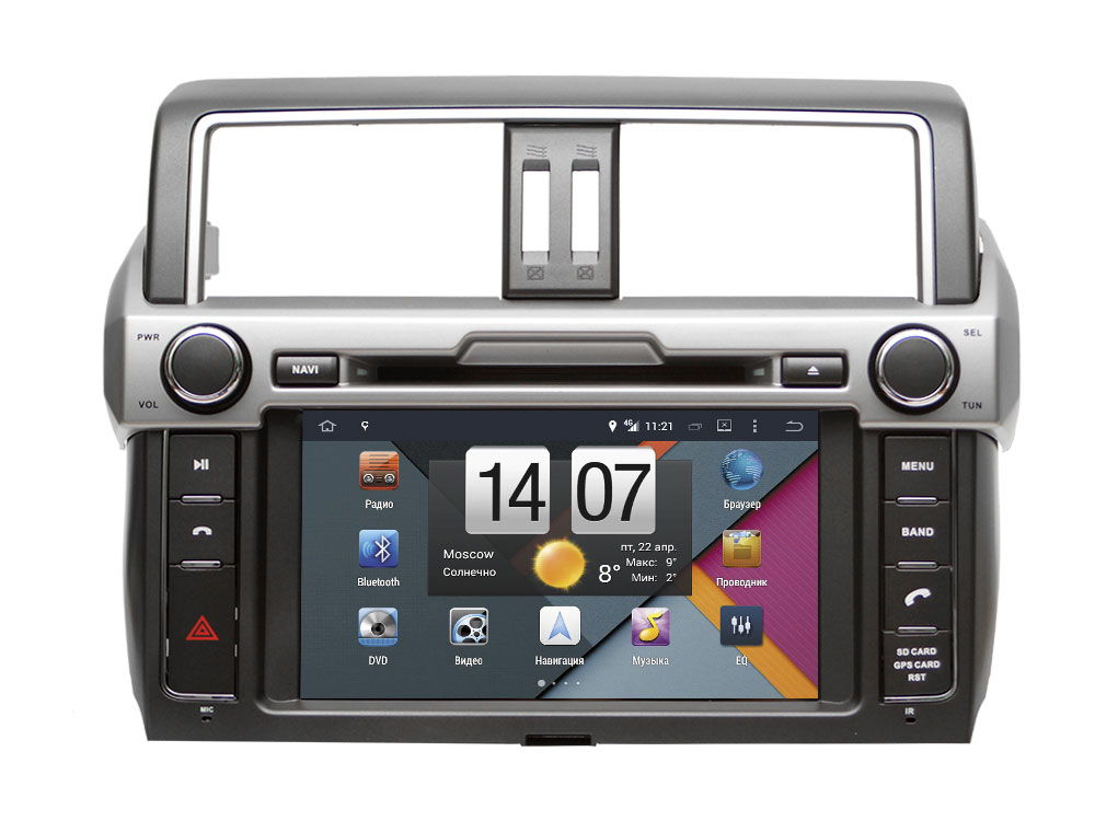 Магнитолу NaviPilot DROID4 8" Toyota Land Cruiser Prado 150 (2014-) купить на Unitland.ru