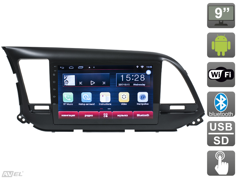 Магнитола для Hyundai Elantra VI (AD) AVS090AN (#003 slim) купить на Unitland.ru