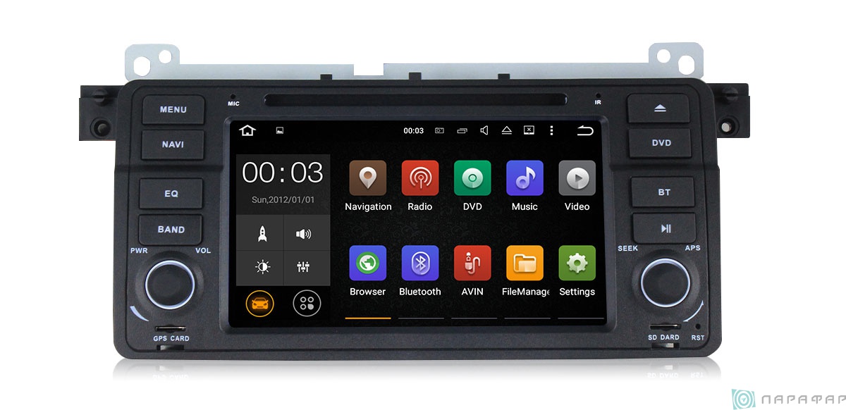 Штатную магнитолу Parafar 4G/LTE для BMW E46 с DVD на Android 7.1.1 (PF396D) купить