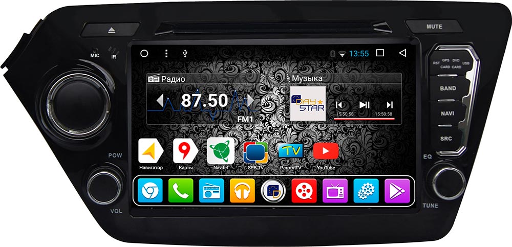 Магнитола DAYSTAR DS-7090HD для KIA RIO (2013-) в черном матовом корпусе