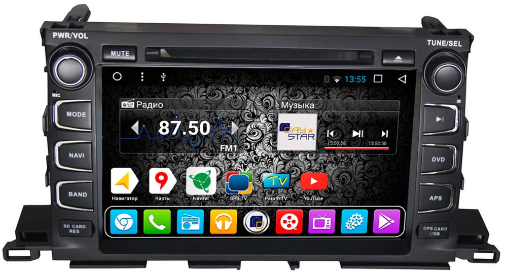 Штатная магнитола DAYSTAR DS-7094HD для Toyota Highlander (2014-) на Android 9