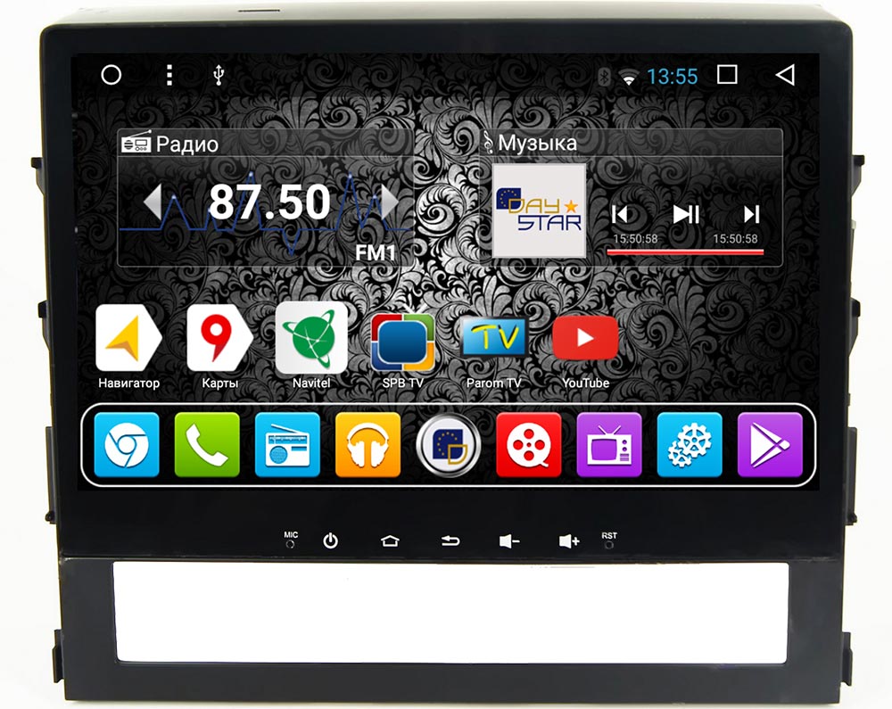 Магнитола DAYSTAR DS-8002HB для Toyota Land Cruiser 200 (2015-) на Android 9