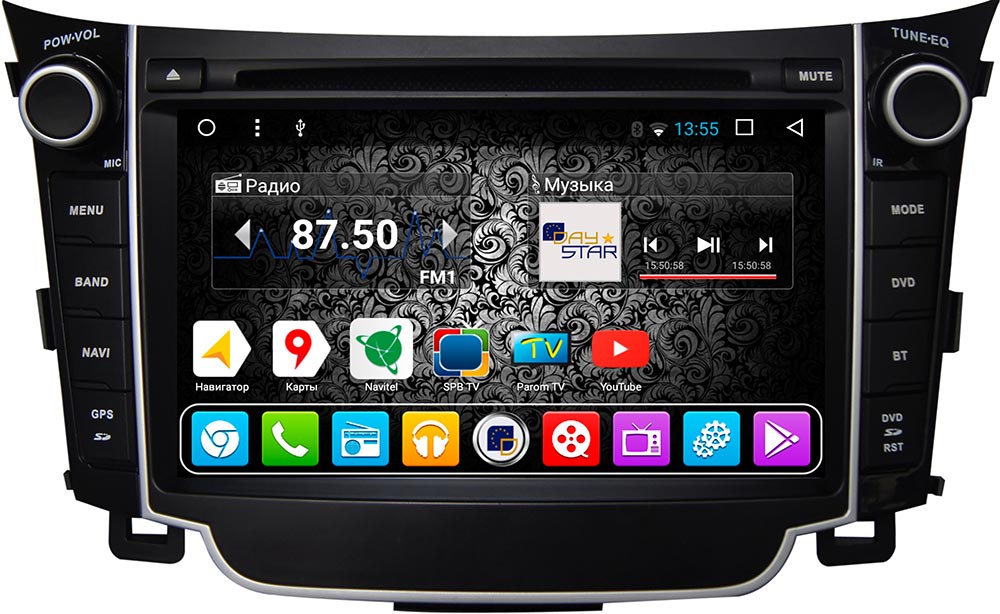 Магнитола DAYSTAR DS-7098HD Hyundai i30 (2013-) на Android 9 с доставкой на дом