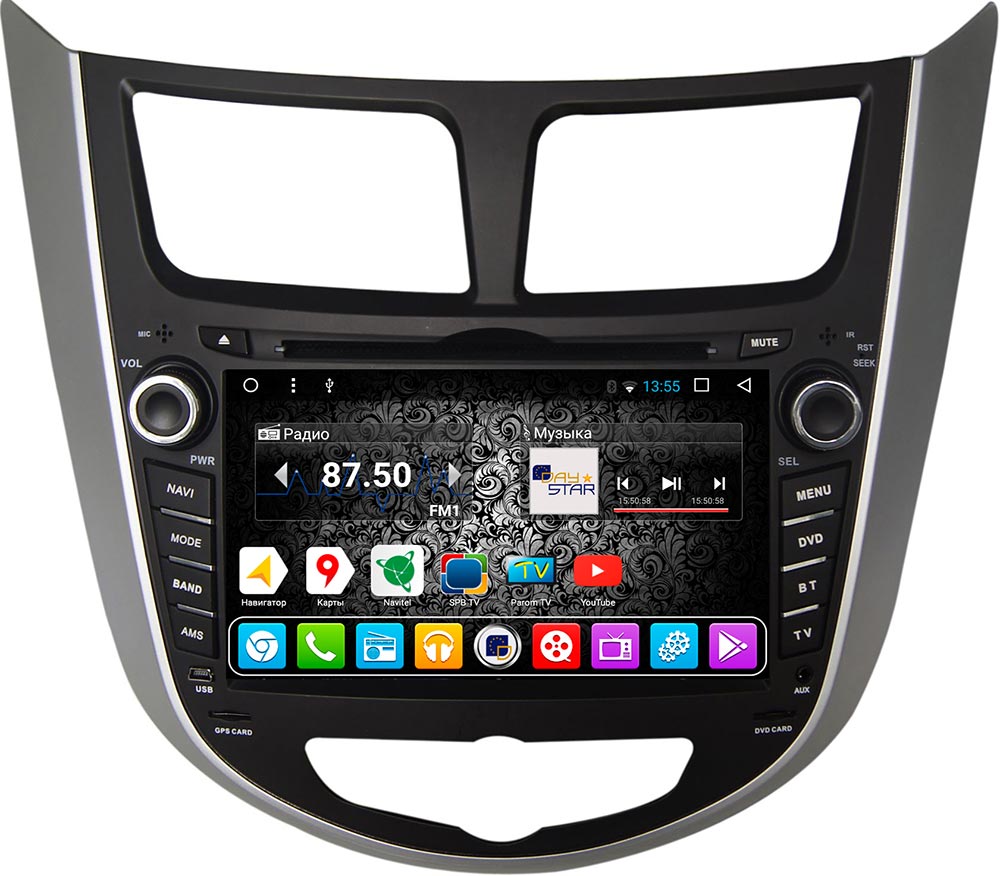 Магнитола DAYSTAR DS-7011HD Hyundai Solaris (2013-) с доставкой по всей России