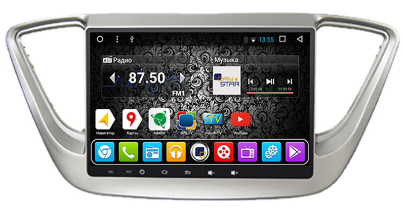Магнитола DAYSTAR DS-7018HB для Hyundai Solaris (2017-) на Android 9 с доставкой
