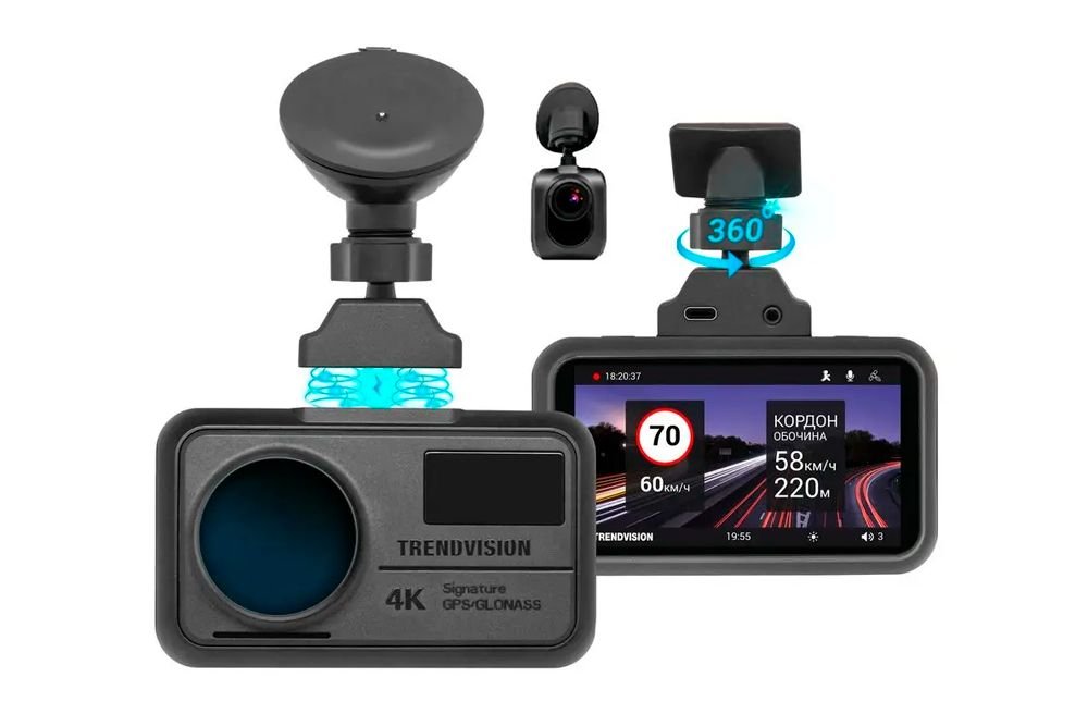 Видеорегистратор TrendVision TDR-725 Real 4K 2CH